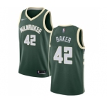 Men's Nike Milwaukee Bucks #42 Vin Baker Swingman Green Road NBA Jersey - Icon Edition