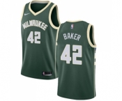 Men's Nike Milwaukee Bucks #42 Vin Baker Swingman Green Road NBA Jersey - Icon Edition