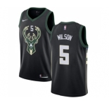 Men's Nike Milwaukee Bucks #5 D. J. Wilson Swingman Black Alternate NBA Jersey - Statement Edition