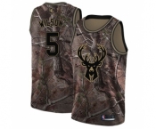 Men's Nike Milwaukee Bucks #5 D. J. Wilson Swingman Camo Realtree Collection NBA Jersey