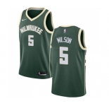 Men's Nike Milwaukee Bucks #5 D. J. Wilson Swingman Green Road NBA Jersey - Icon Edition