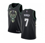 Men's Nike Milwaukee Bucks #7 Thon Maker Swingman Black Alternate NBA Jersey - Statement Edition