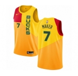 Men's Nike Milwaukee Bucks #7 Thon Maker Swingman Yellow NBA Jersey - City Edition