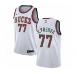 Men's Nike Milwaukee Bucks #77 Ersan Ilyasova Authentic White Fashion Hardwood Classics NBA Jersey