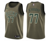 Men's Nike Milwaukee Bucks #77 Ersan Ilyasova Swingman Green Salute to Service NBA Jersey