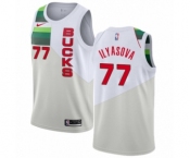 Men's Nike Milwaukee Bucks #77 Ersan Ilyasova White Swingman Jersey - Earned Edition