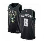 Men's Nike Milwaukee Bucks #8 Matthew Dellavedova Swingman Black Alternate NBA Jersey - Statement Edition