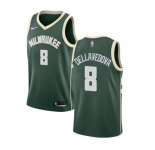 Men's Nike Milwaukee Bucks #8 Matthew Dellavedova Swingman Green Road NBA Jersey - Icon Edition