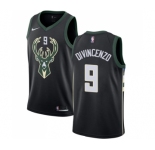 Men's Nike Milwaukee Bucks #9 Donte DiVincenzo Authentic Black NBA Jersey - Statement Edition