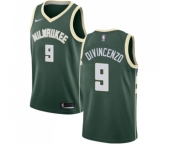 Men's Nike Milwaukee Bucks #9 Donte DiVincenzo Swingman Green NBA Jersey - Icon Edition
