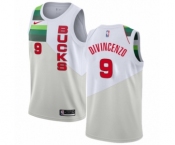 Men's Nike Milwaukee Bucks #9 Donte DiVincenzo White Swingman Jersey - Earned Edition